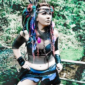 Cobalt Blue and Black Skirt