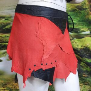 Salmon Black Wrap Skirt