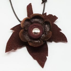 Brown Bronze Leaf Necklace
