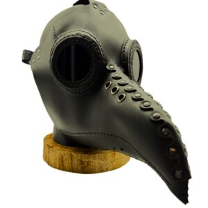 Black Big Plague Mask - Green Lenses