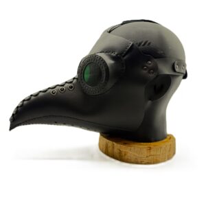 Black Big Plague Mask - Green Lenses