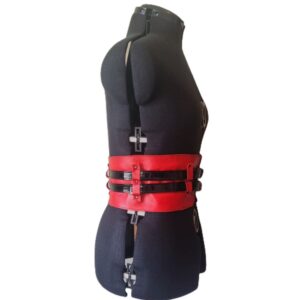 Aurora Curve Waist Belt Blk Patent Straps