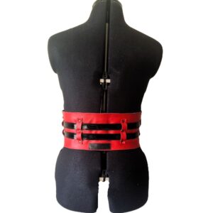 Aurora Curve Waist Belt Blk Patent Straps