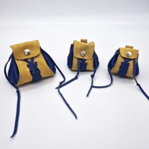 Cobalt & Sandstone Braided Leather Bag