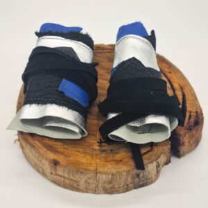 Wasteland warrior Cuffs - Silver & blue Black