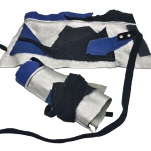 Wasteland warrior Cuffs - Silver & blue Black