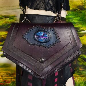 Mahogany Hip Bag with Cabachon