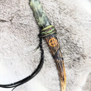 Prehnite Antler Wand